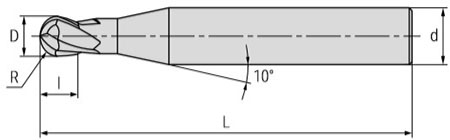 Чертеж фрезы G1-2BN-S