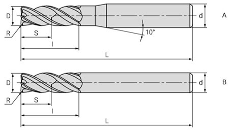 Чертеж фрезы G5-4FR-M