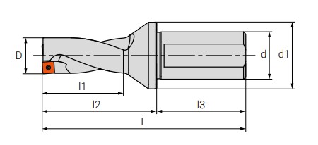 Чертеж корпуса сверла DT2.4200.B32.SP14